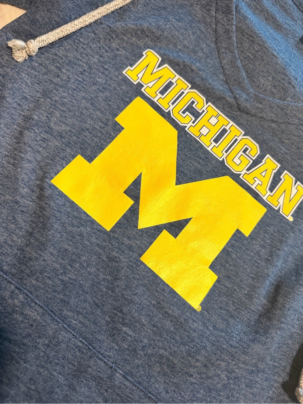Michigan Women's Navy Cowl Hoodie with Yellow 'M' Logo - Picture 2 of 6